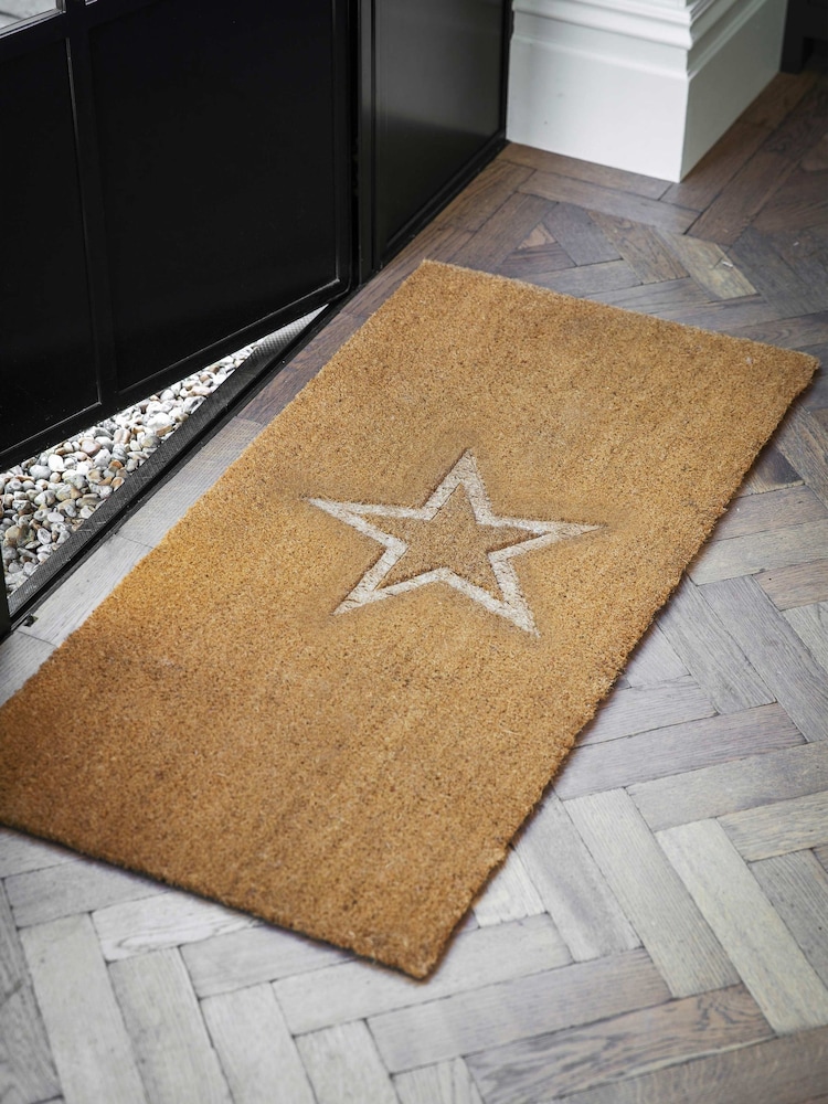 Garden Trading Natural Doormat Embossed Star - Image 1 of 2
