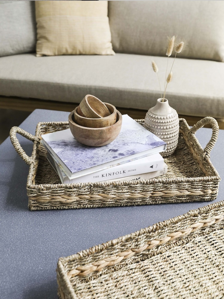 Garden Trading Set of 2 Natural Bayford Woven Tray - Image 1 of 2 Garden Trading Set of 2 Natural Bayford Woven Tray - Image 1 of 2