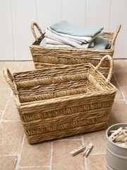 Garden Trading Set of 2 Natural Bilberry Woven Rectangle Baskets - Image 1 of 2