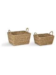 Garden Trading Set of 2 Natural Bilberry Woven Rectangle Baskets - Image 2 of 2