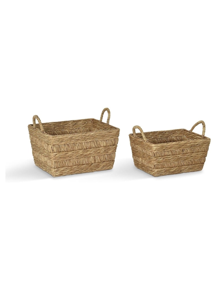Garden Trading Set of 2 Natural Bilberry Woven Rectangle Baskets - Image 2 of 2