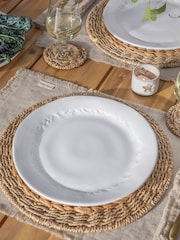 Garden Trading Set of 4 White Overton Dinner Plate Plates - Image 1 of 4