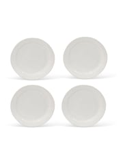 Garden Trading Set of 4 White Overton Dinner Plate Plates - Image 3 of 4