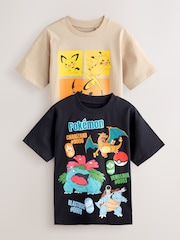 Multi Pokemon Short Sleeved T-Shirts 2 Pack (4-14yrs) - Image 1 of 6