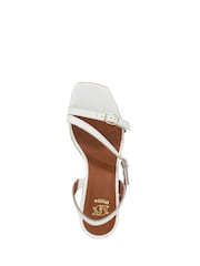 Dune London White Jia Strappy Mid Heel Sandals - Image 5 of 5