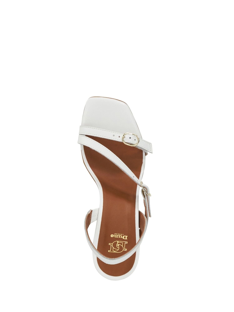 Dune London White Jia Strappy Mid Heel Sandals - Image 5 of 5