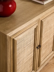 Nina Campbell Oak and Rattan Mason Large Small Sideboard - Image 4 of 9