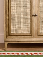 Nina Campbell Oak and Rattan Mason Large Small Sideboard - Image 5 of 9