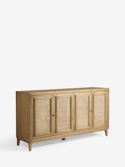Nina Campbell Oak and Rattan Mason Large Small Sideboard - Image 7 of 9