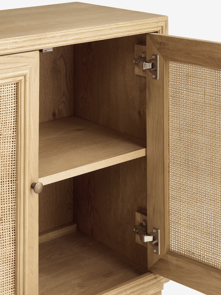 Nina Campbell Oak and Rattan Mason Large Small Sideboard - Image 9 of 9 Nina Campbell Oak and Rattan Mason Large Small Sideboard - Image 9 of 9