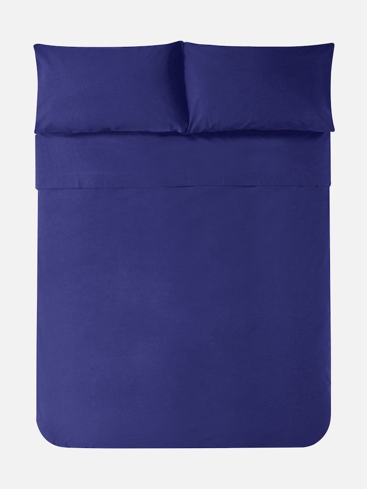 Jasper Conran London Royal Blue 300 TC Percale 100% Cotton Std Pillowcase Pair - Image 4 of 4 Jasper Conran London Royal Blue 300 TC Percale 100% Cotton Std Pillowcase Pair - Image 4 of 4