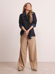 JD Williams Natural Rayon Wide Leg Trousers - Image 1 of 5