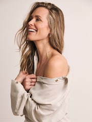 Natural - Anthology By JD Williams Premium Linen Mix Shirt - Imagen 4 de 5