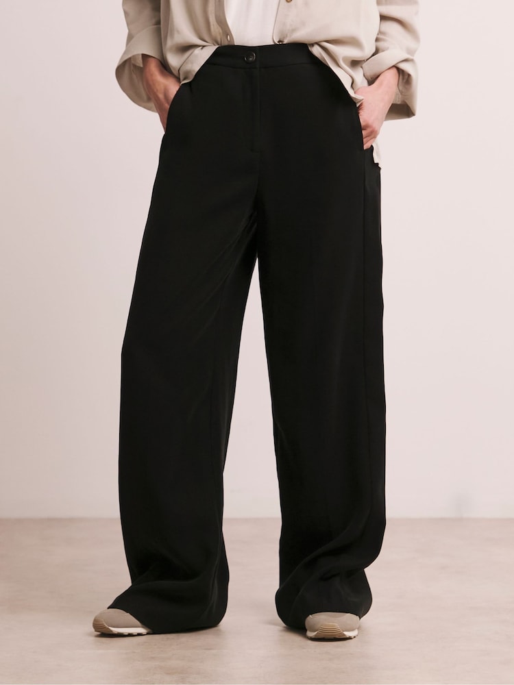 JD Williams Black Mix Wide Leg Trousers - Image 1 of 5
