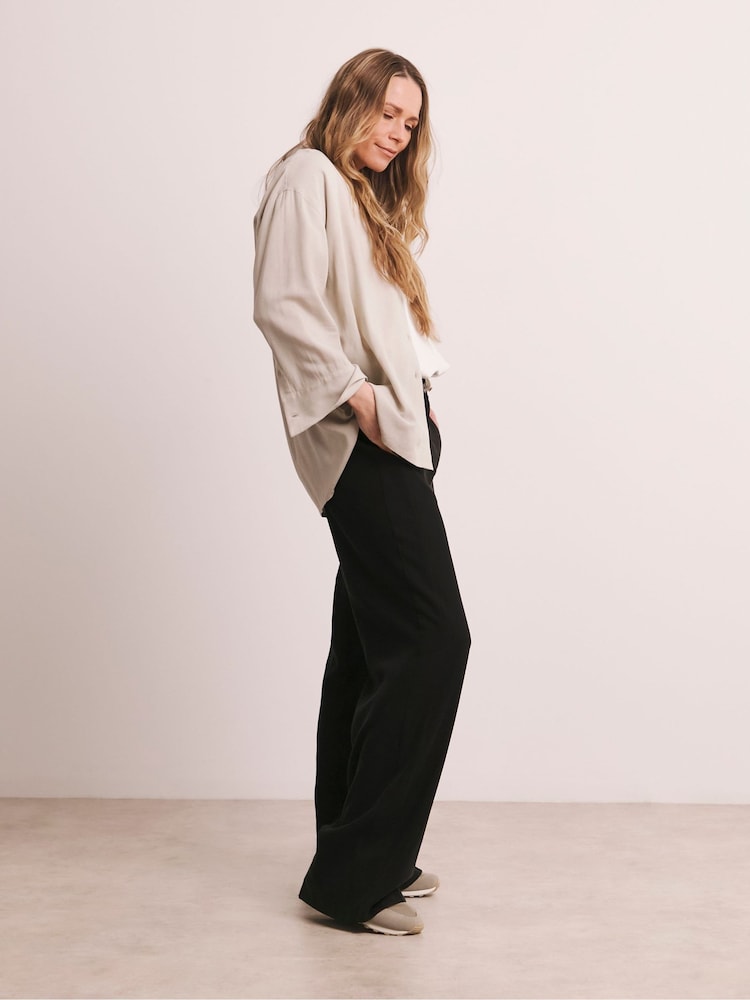 JD Williams Black Mix Wide Leg Trousers - Image 5 of 5