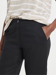 JD Williams Black Straight Leg Mix Trousers - Image 4 of 4