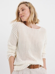 JD Williams White Crochet Longline Tunic - Image 1 of 4