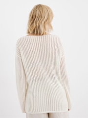 JD Williams White Crochet Longline Tunic - Image 2 of 4