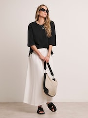 Anthology By JD Williams Black Loose Stitch Boxy Short Sleeve Jumper - Image 3 of 5