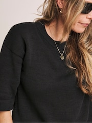 Anthology By JD Williams Black Loose Stitch Boxy Short Sleeve Jumper - Image 5 of 5