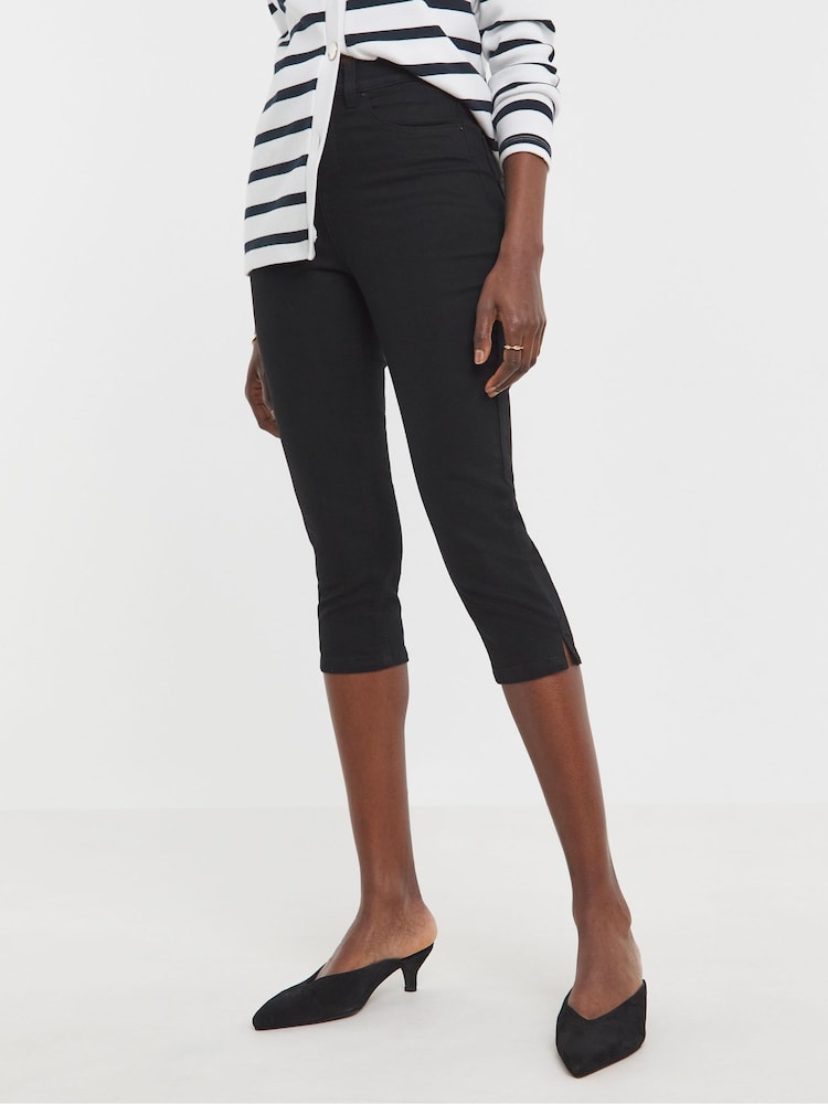 JD Williams Black Denim Capri Jeans - Image 1 of 4