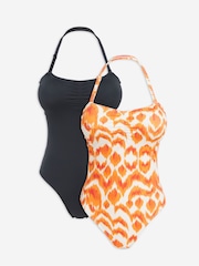 JD Williams Orange Value Swimsuits 2 Pack - Image 1 of 5
