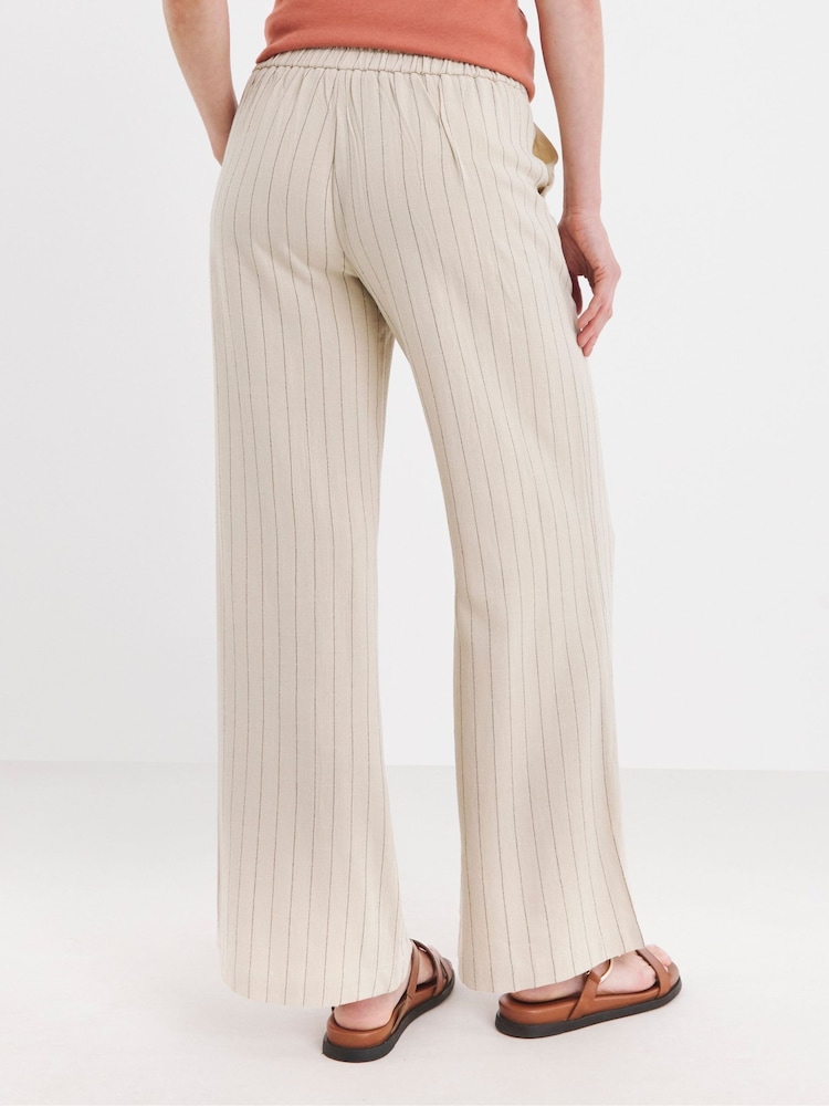 JD Williams Natural Rami Wide Leg Trousers - Image 2 of 4