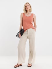 JD Williams Natural Rami Wide Leg Trousers - Image 3 of 4