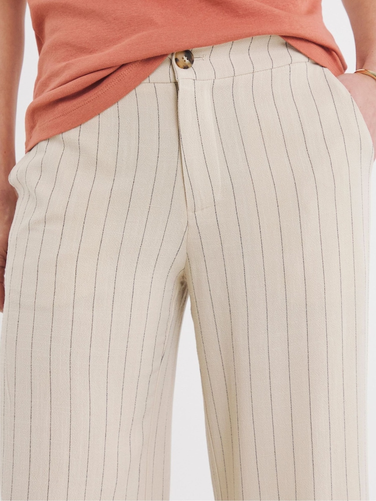 JD Williams Natural Rami Wide Leg Trousers - Image 4 of 4