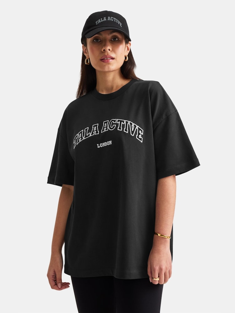 TALA Black Branded Graphic Print 100% Cotton T-Shirt - Image 1 of 3 TALA Black Branded Graphic Print 100% Cotton T-Shirt - Image 1 of 3