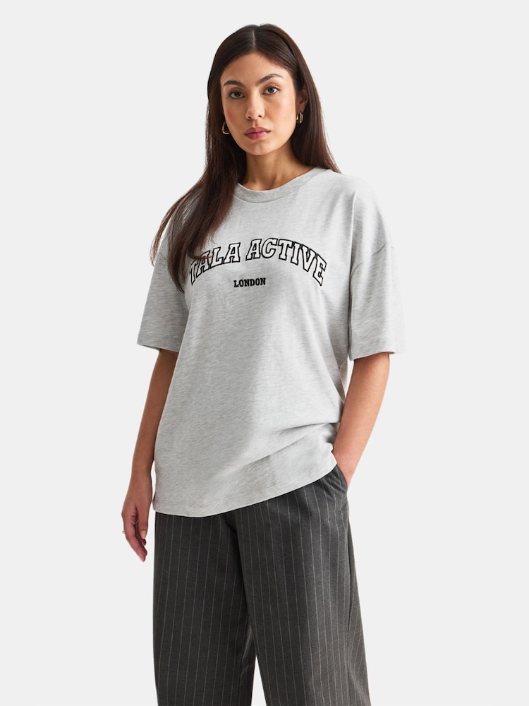TALA Grey Branded Graphic Print 100% Cotton T-Shirt - Image 1 of 4