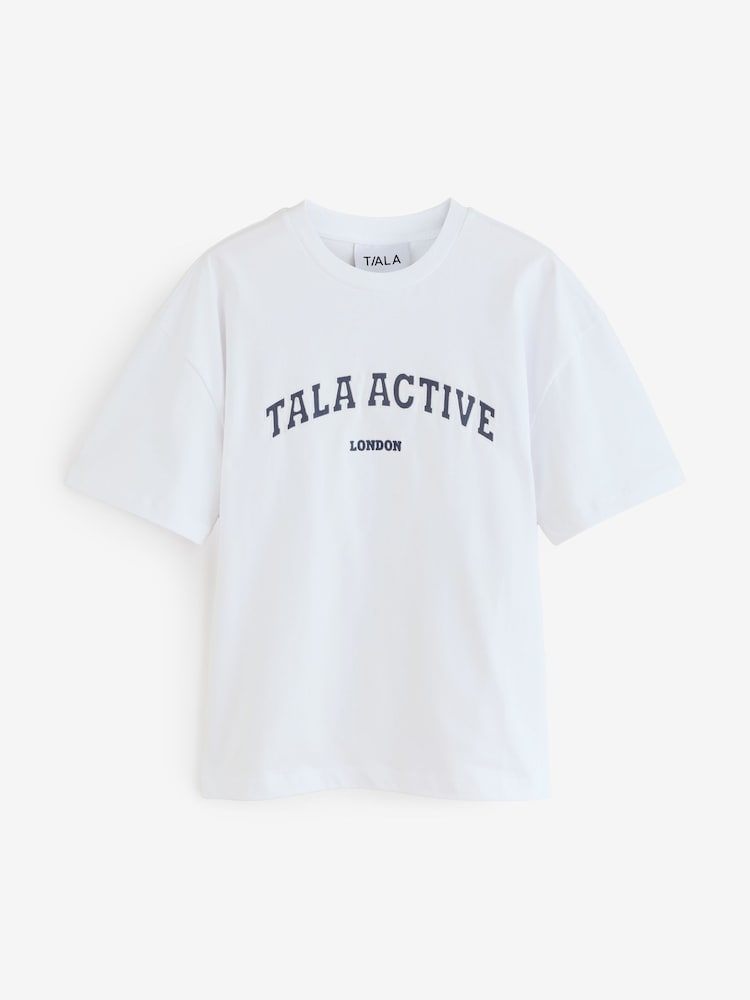 TALA White Branded Graphic Print 100% Cotton T-Shirt - Image 1 of 1 TALA White Branded Graphic Print 100% Cotton T-Shirt - Image 1 of 1