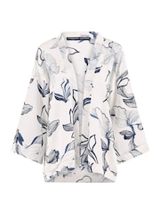 Yumi Cream Abstract Floral Print Kimono - Image 5 of 5