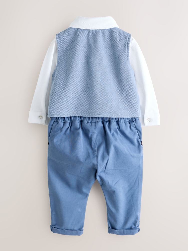 Baker by Ted Baker Blue Smart Bow Tie Rompersuit - Imagem 2 de 6 Baker by Ted Baker Blue Smart Bow Tie Rompersuit - Imagem 2 de 6