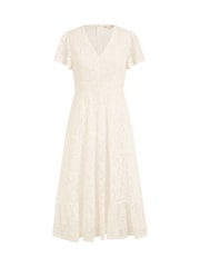 Yumi White Lace Midi Skater Dress - Image 5 of 5