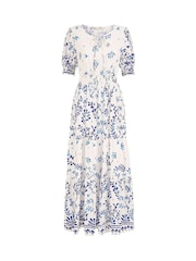 Yumi Cream Border Print Maxi Dress - Image 5 of 5