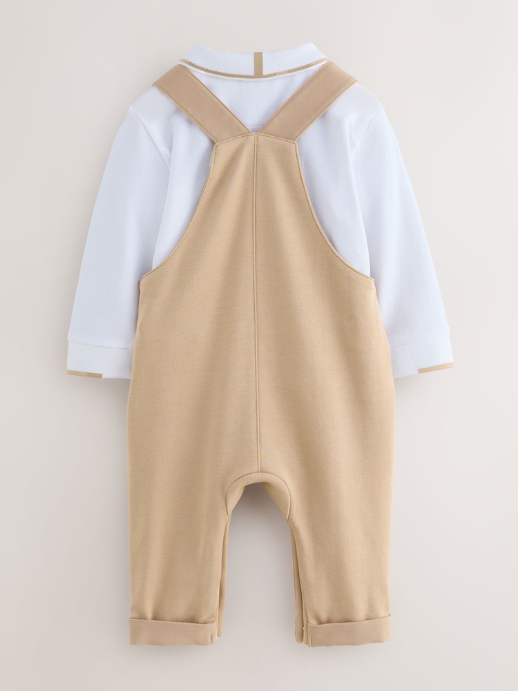 Baker by Ted Baker Stone Dungaree and Polo Shirt Set - Imagem 2 de 7 Baker by Ted Baker Stone Dungaree and Polo Shirt Set - Imagem 2 de 7