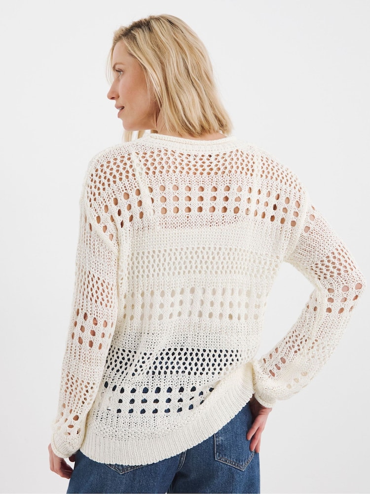 JD Williams Natural Crochet Long Sleeve Jumper - Image 2 of 4