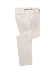 Remus Uomo Natural Slim Leg Linen-Blend Formal Trousers - Image 6 of 6