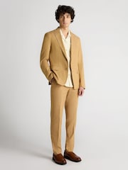Remus Uomo Yellow Slim Fit Linen-Blend Jacket - Image 2 of 6