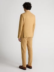 Remus Uomo Yellow Slim Fit Linen-Blend Jacket - Image 3 of 6