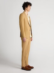 Remus Uomo Yellow Slim Fit Linen-Blend Jacket - Image 4 of 6