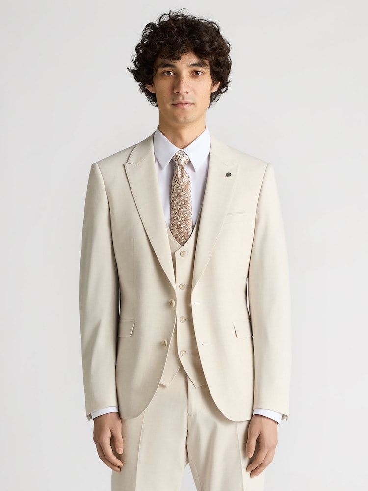 Remus Uomo Natural Tapered Fit Linen-Blend Suit Jacket - Image 1 of 5