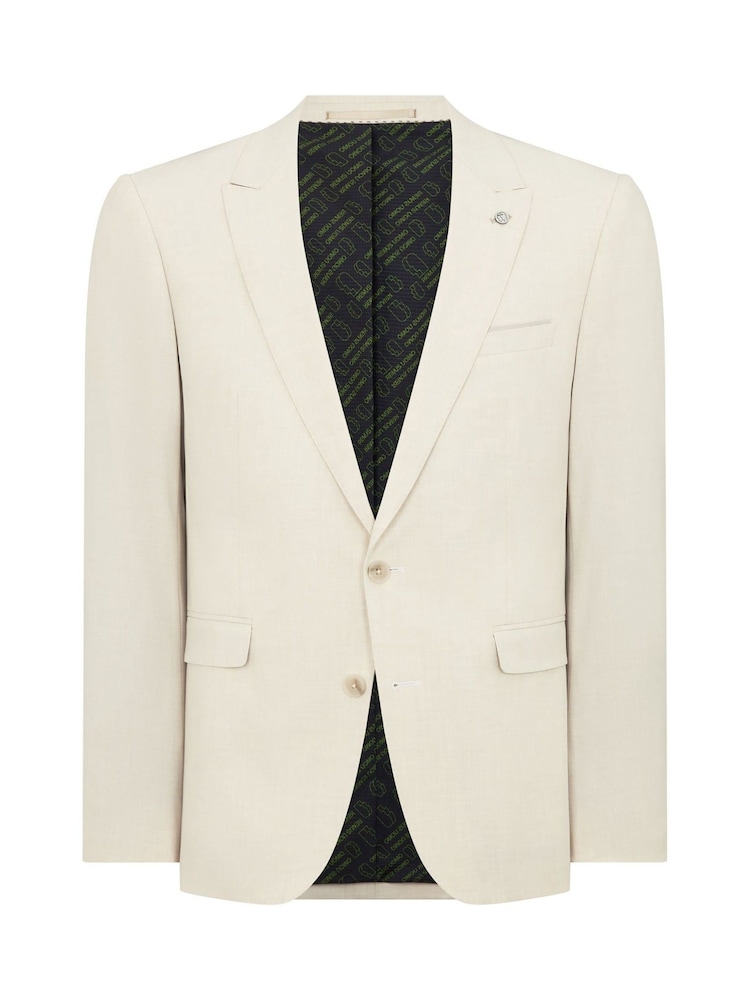 Remus Uomo Natural Tapered Fit Linen-Blend Suit Jacket - Image 5 of 5