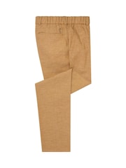 Remus Uomo Yellow Slim Leg Linen-Blend Trousers - Image 5 of 5