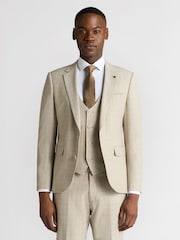Remus Uomo Natural Slim Fit Checked Stretch Suit Jacket - Image 1 of 6