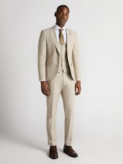 Remus Uomo Natural Slim Fit Checked Stretch Suit Jacket - Image 2 of 6