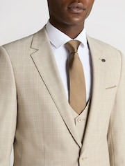 Remus Uomo Natural Slim Fit Checked Stretch Suit Jacket - Image 4 of 6