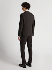 Remus Uomo Black Double Breasted Slim Fit Double-Breasted Linen-Blend Suit Jacket - Image 2 of 4