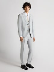 Blau - Remus Uomo Tapered Fit Linen-Blend Suit Jacket - Bild 2 von 4